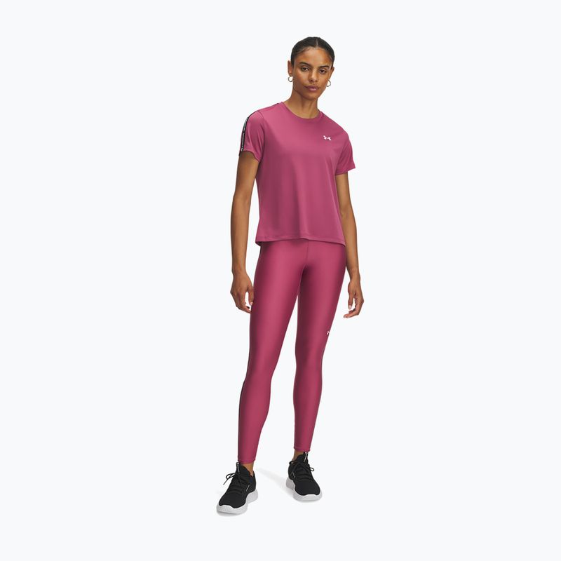 Dámske legíny Under Armour Tech Wordmark Tape fuchsia dusk/black/white 2