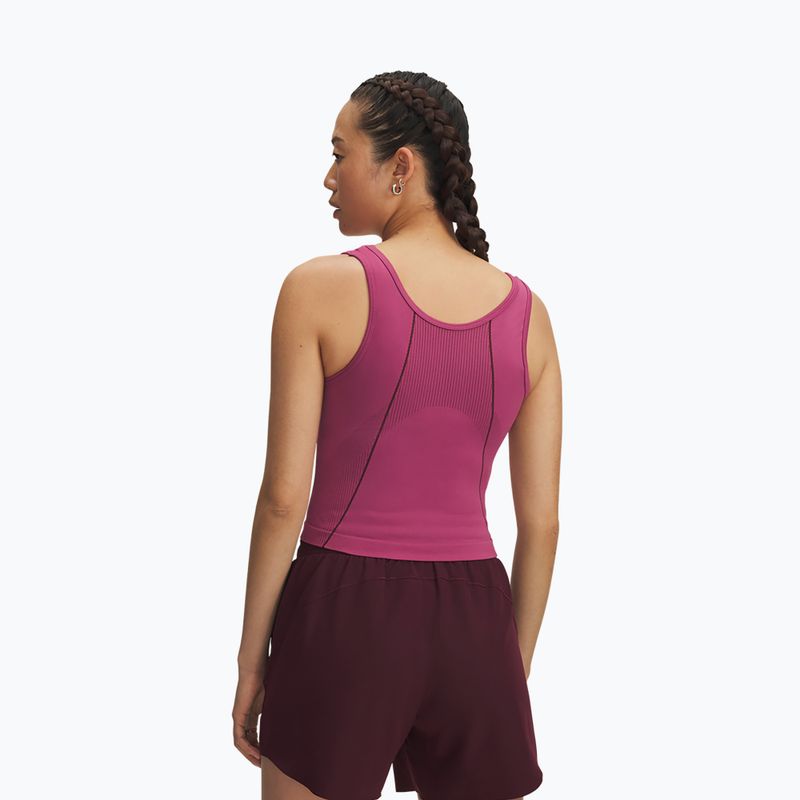 Dámske tréningové tielko Under Armour Vanish Seamless Tank fuchsia dusk/dark maroon/dark maroon 2