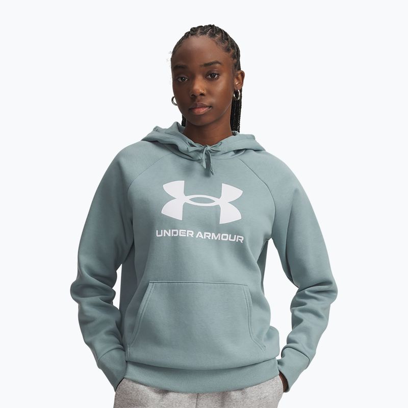 Dámská mikina Under Armour Rival Fleece Big Logo Hoody serpentine/bílá