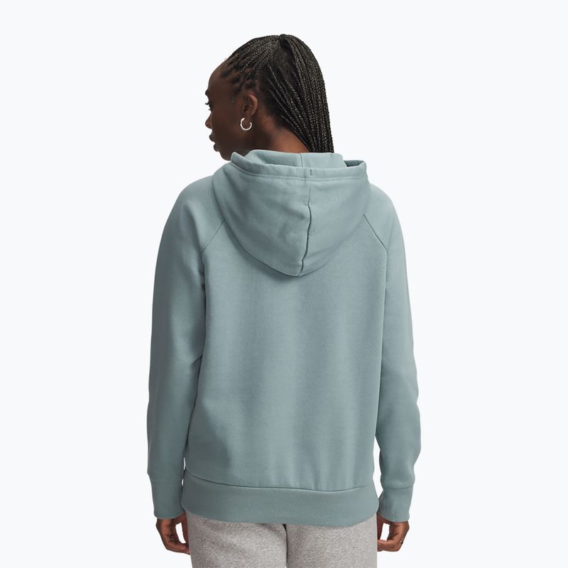Dámská mikina Under Armour Rival Fleece Big Logo Hoody serpentine/bílá 2