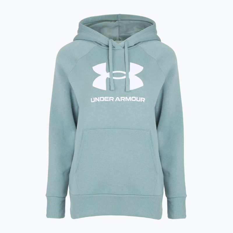 Dámská mikina Under Armour Rival Fleece Big Logo Hoody serpentine/bílá 4