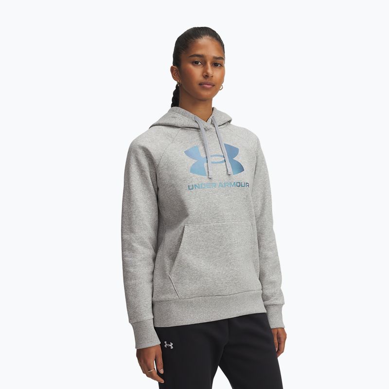 Damska bluza Under Armour Rival Feelce Shimmer Hoody mod gray light heather/iridescent