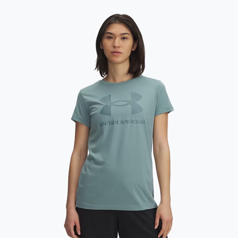 Dámske tréningové tričko Under Armour Rival Logo serpentine/jasper blue