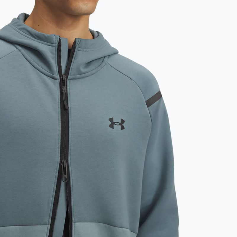 Pánska mikina Under Armour Unstoppable Fleece Full Zip HD jasper blue/serpentine/black 3