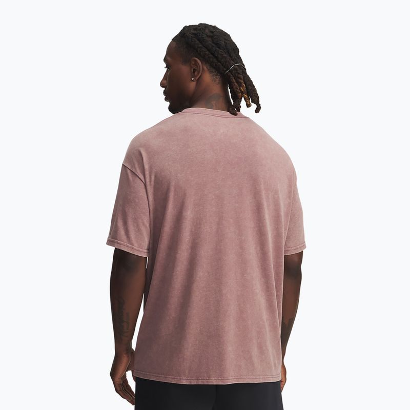 Pánske tréningové tričko Under Armour Project Rock Heavyweight Oversized maroon mist/black 2