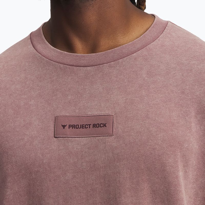 Pánske tréningové tričko Under Armour Project Rock Heavyweight Oversized maroon mist/black 3