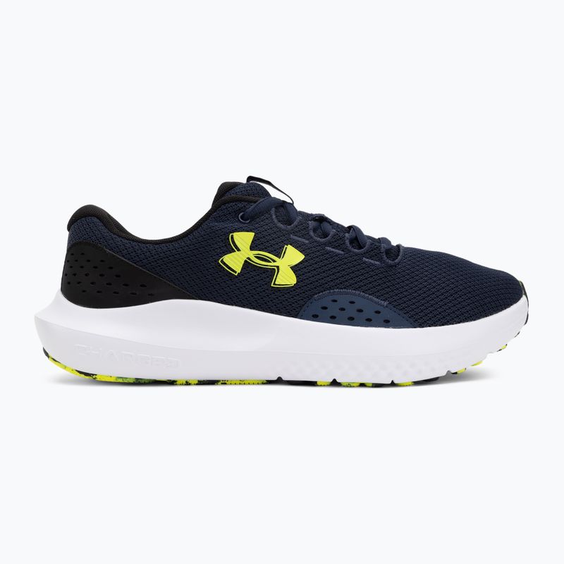 Pánske bežecké topánky Under Armour Charged Surge 4 washed navy/black/high vis yellow 2