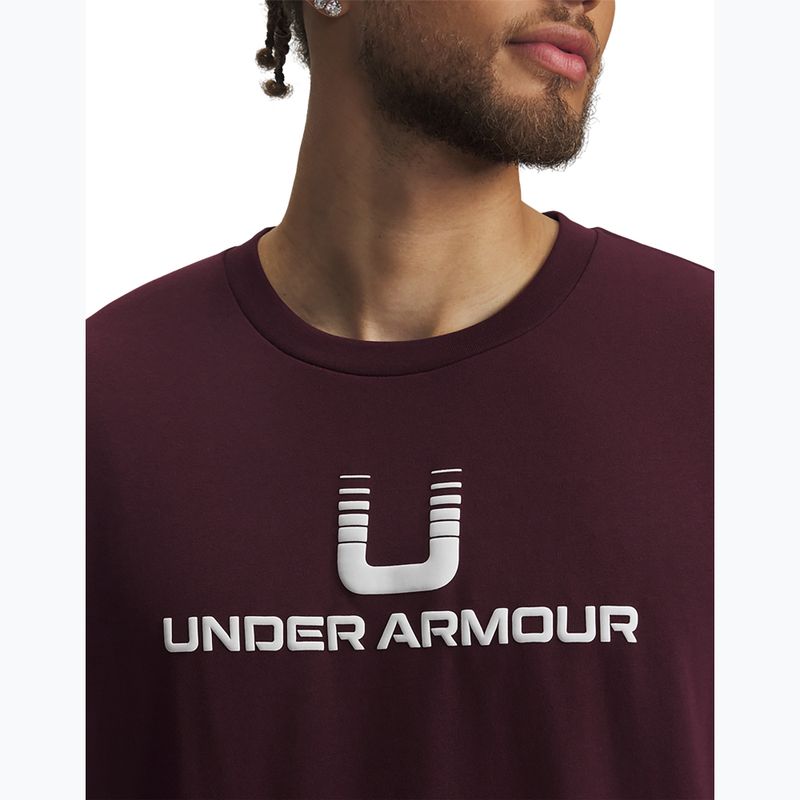 Pánska tričko Under Armour Logo Heayweight tmavo červená/biela 3