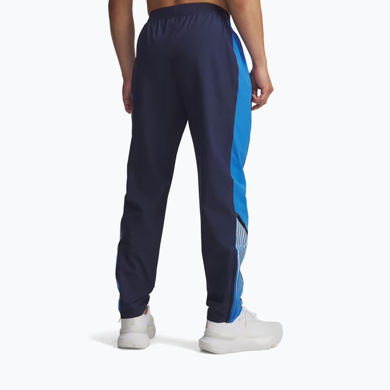 Pánske bežecké nohavice Under Armour Velociti Storm washed navy/blue atlantis/reflective 3