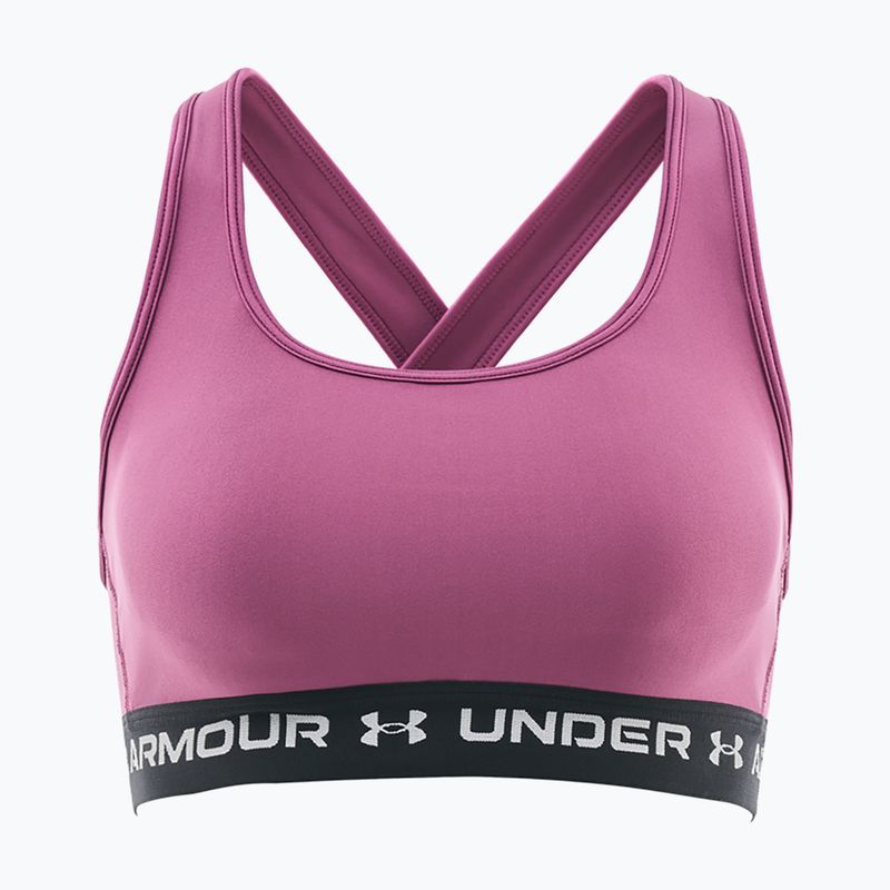 Športová podprsenka Under Armour Crossback Mid fuchsia dusk/black/white