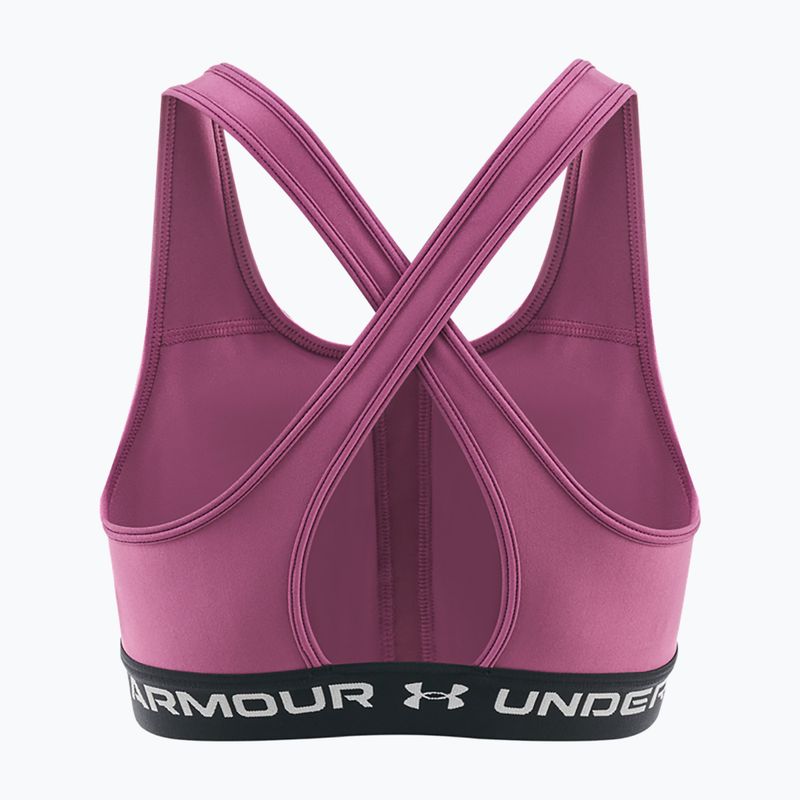 Športová podprsenka Under Armour Crossback Mid fuchsia dusk/black/white 2