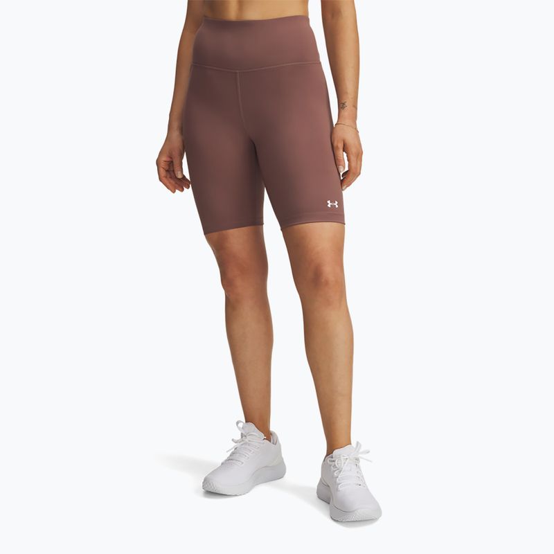 Dámske tréningové šortky Under Armour Motion Bike EMEA sierra taupe/biela