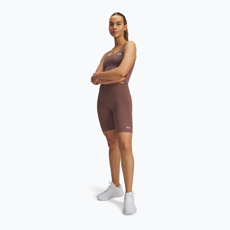 Dámske tréningové šortky Under Armour Motion Bike EMEA sierra taupe/biela 2