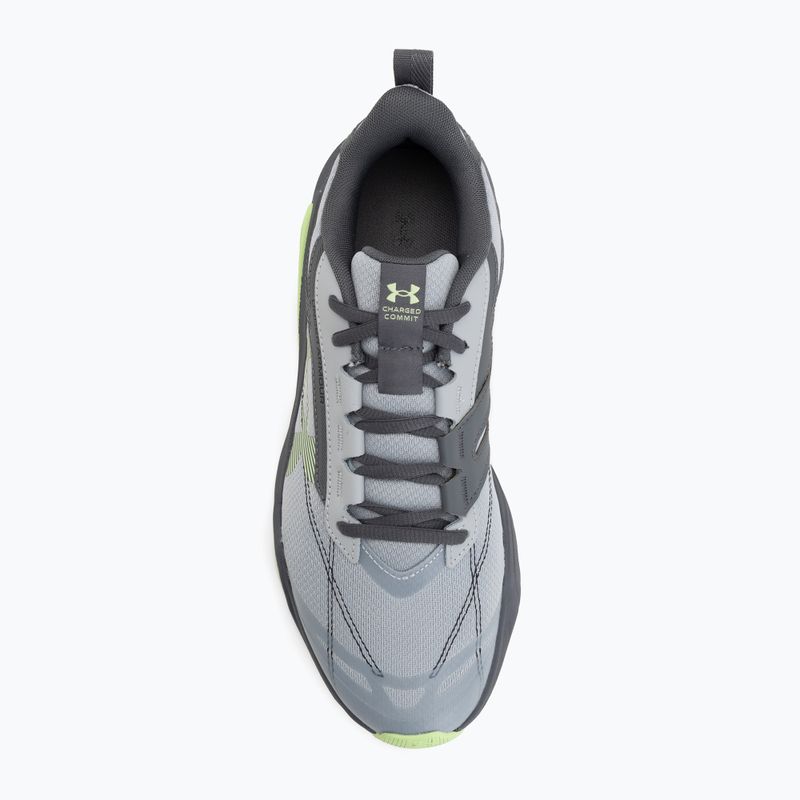 Pánske tréningové topánky Under Armour Charged Commit TR 5 mod gray/castlerock/lumos lime 5
