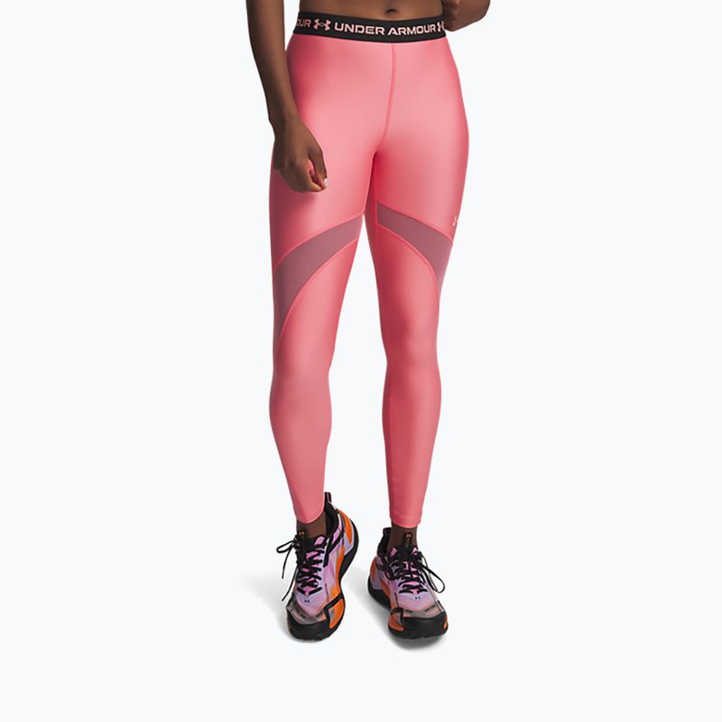 Pánske fitness legíny Under Armour HeatGear Mesh bittersweet pink/posh pink