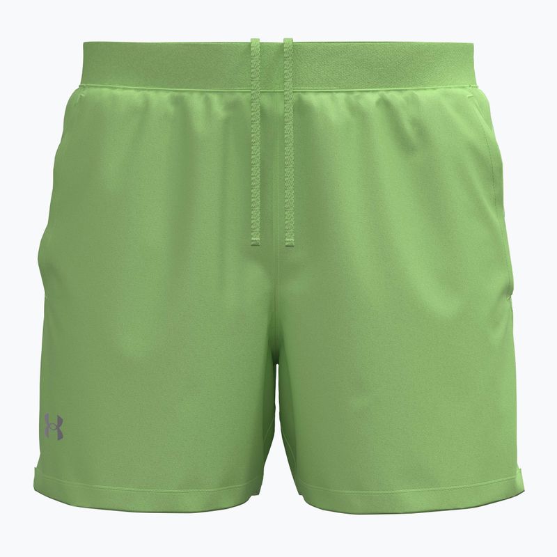Pánske bežecké šortky Under Armour Launch 5" lumos lime/white