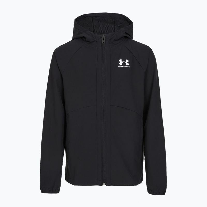 Detská športová bunda Under Armour Vibe Woven Windbreaker Jacket čierna/biela