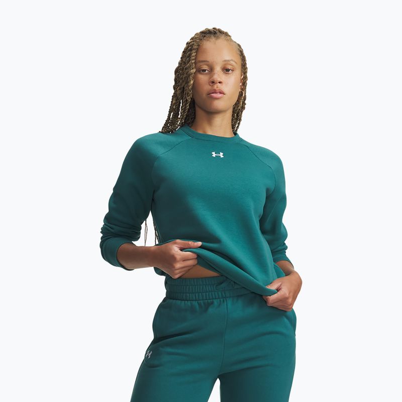 Dámska mikina Under Armour Rival Fleece Crew rack green/white
