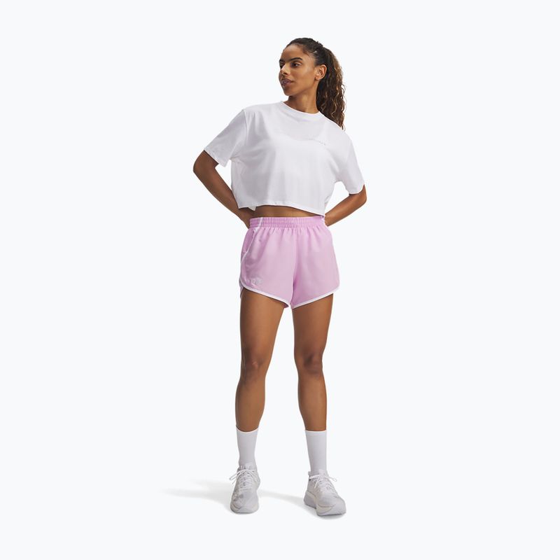 Dámske bežecké šortky Under Armour Fly By 3" pink dawn/white 2