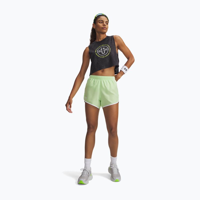 Dámske bežecké šortky Under Armour Fly By 3" lumos lime/white 2