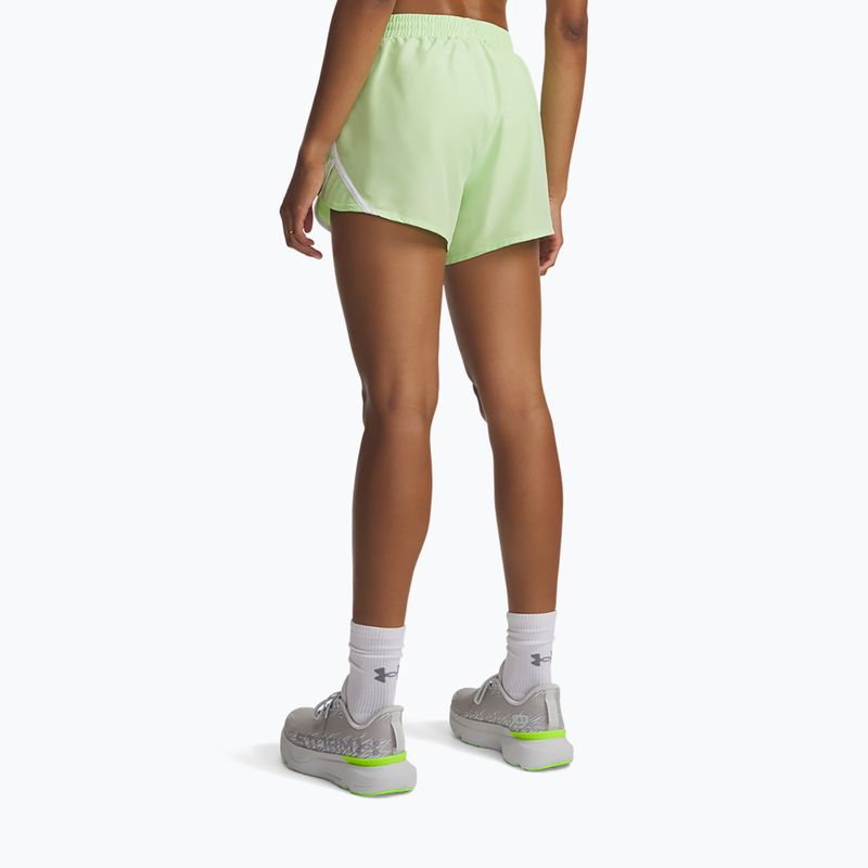 Dámske bežecké šortky Under Armour Fly By 3" lumos lime/white 3