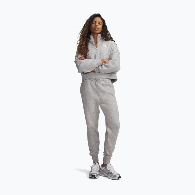 Dámske nohavice Under Armour Icon Fleece Jogger mod gray light heather/white 2