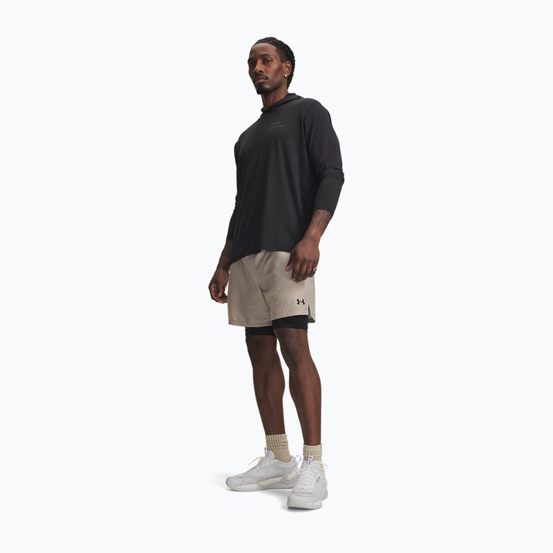 Pánske tréninkové šortky Under Armour Vanish Woven 2.0 2IN1 Shorts timberwolf taupe/black 2