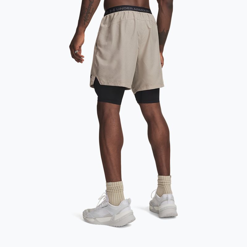 Pánske tréninkové šortky Under Armour Vanish Woven 2.0 2IN1 Shorts timberwolf taupe/black 3