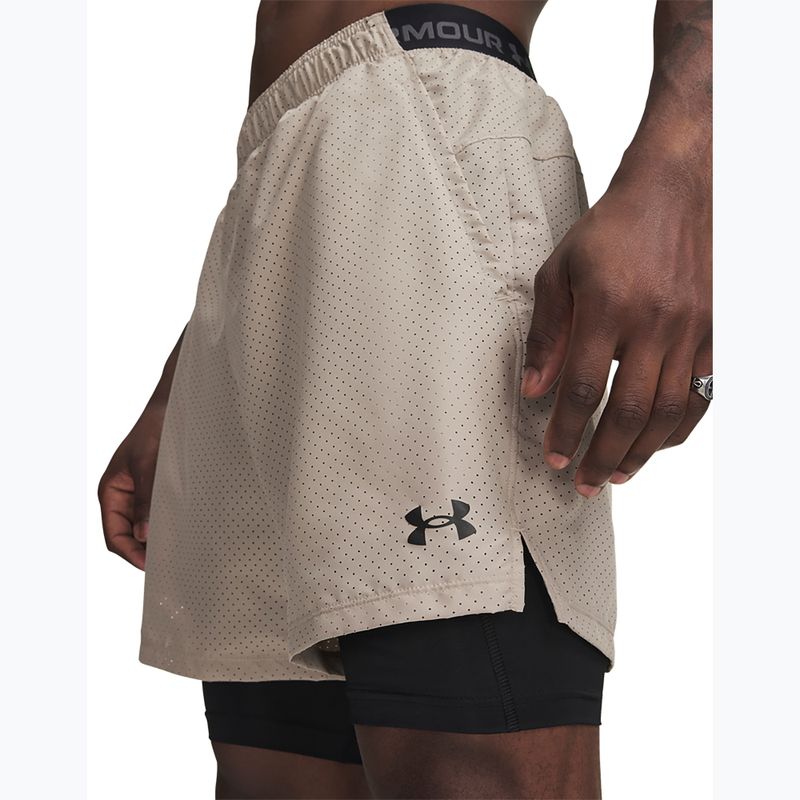 Pánske tréninkové šortky Under Armour Vanish Woven 2.0 2IN1 Shorts timberwolf taupe/black 4