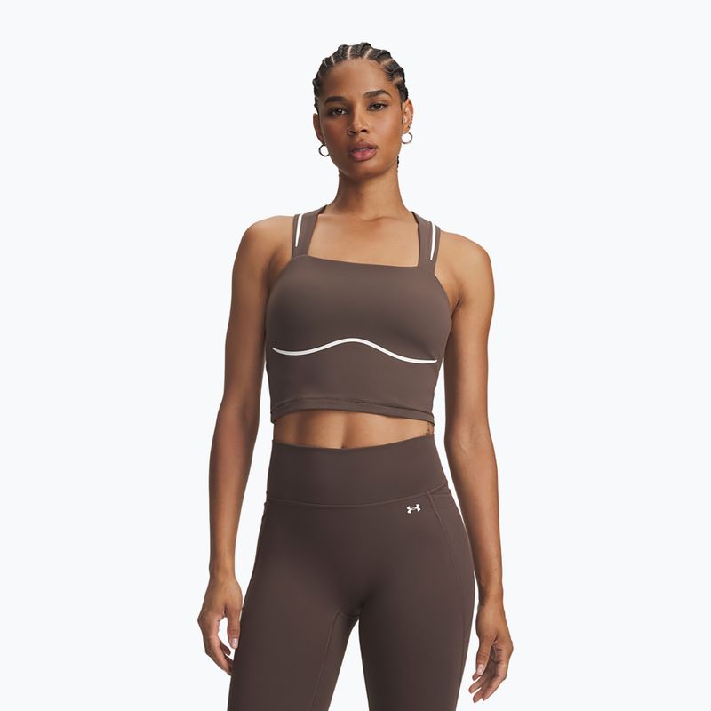 Dámske tréningové tričko Under Armour Meridian Contour Tank peppercorn/white/peppercorn