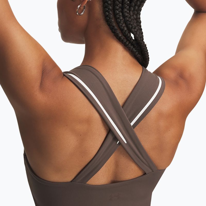 Dámske tréningové tričko Under Armour Meridian Contour Tank peppercorn/white/peppercorn 3