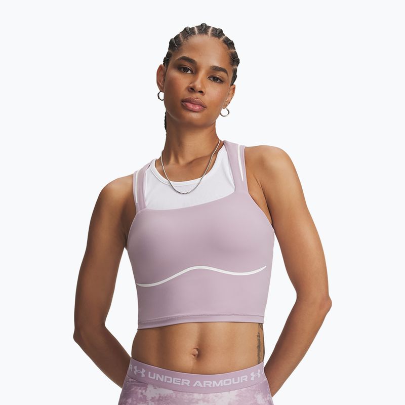 Dámske tréningové tričko Under Armour Meridian Contour Tank mauve pink/white/mauve pink