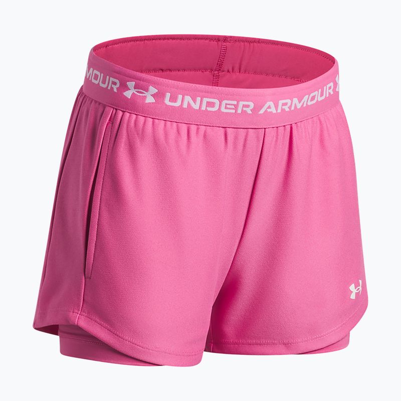 Detské tréningové šortky Under Armour UA Tech Play Up 2IN1 Shorts pink frenzy/white 3