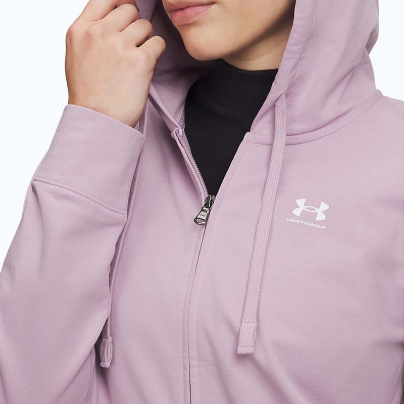 Dámska mikina Under Armour Sport Terry FZ mauve pink/white 3