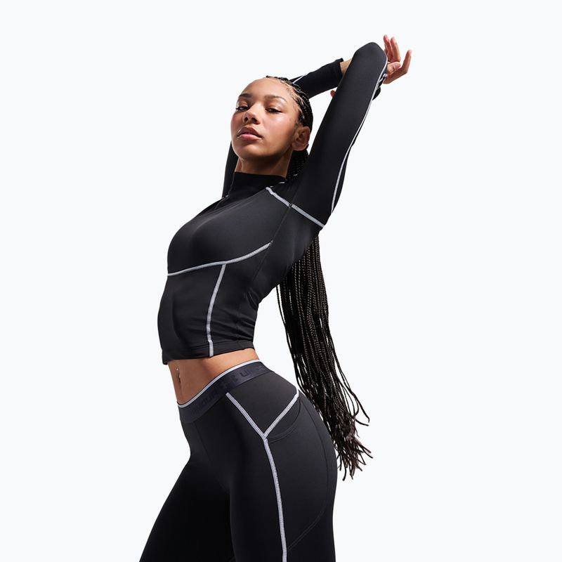 Dámske tréningové tričko longsleeve Under Armour ColdGear Elite Mock ultimate black/reflective 5