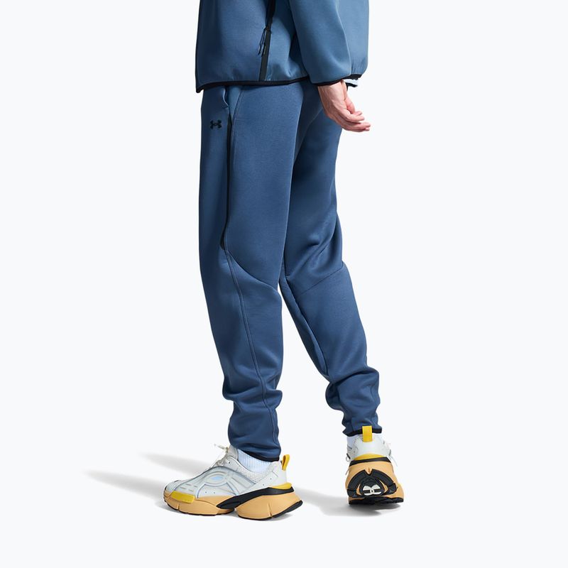 Pánske nohavice Under Armour Unstoppable Fleece Jogger Downpour Gray/Black 4