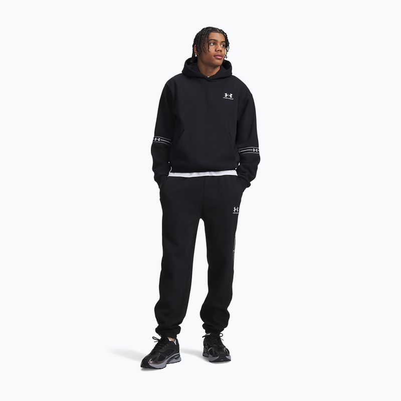 Pánske nohavice Under Armour Icon Fleece Taped Jogger ultimate black/white 2