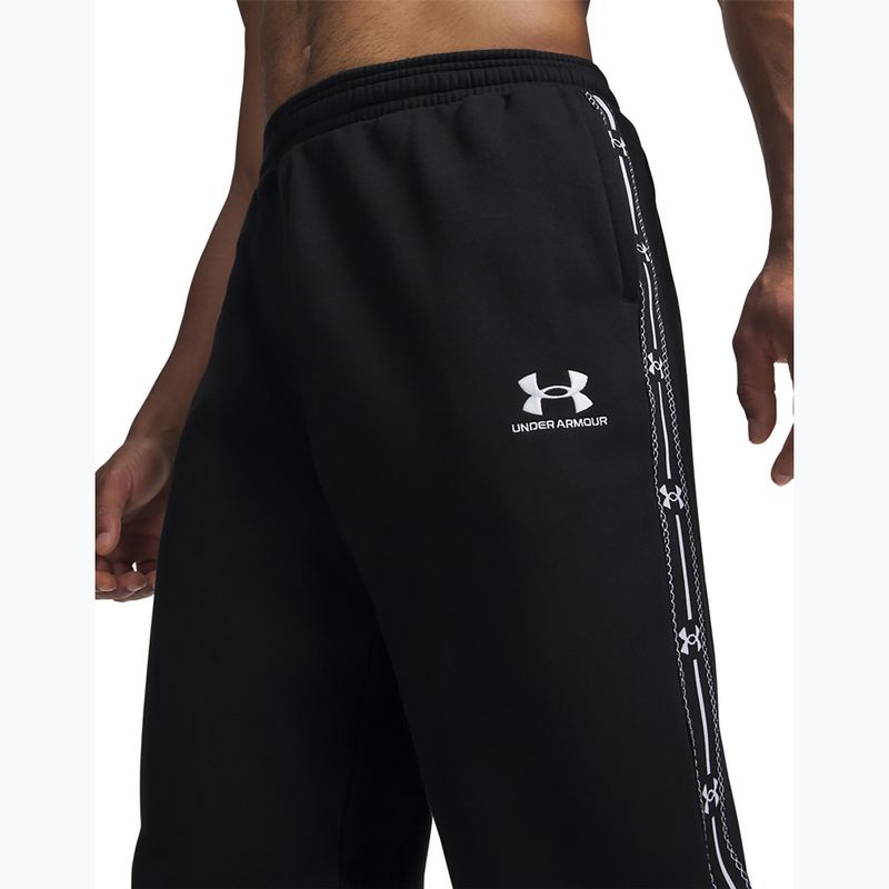 Pánske nohavice Under Armour Icon Fleece Taped Jogger ultimate black/white 4