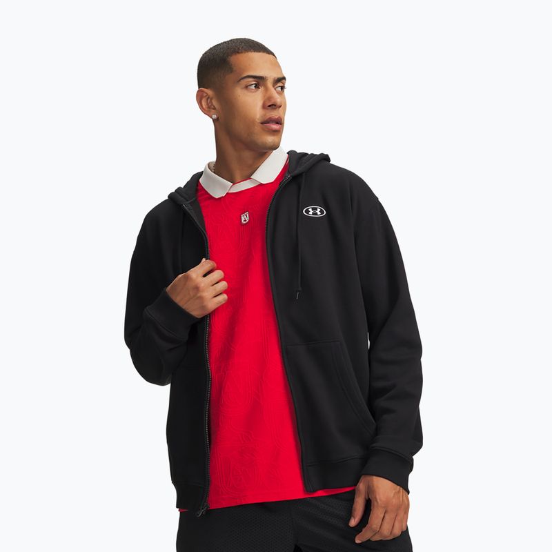 Pánska mikina Under Armour Rival Fleece Full Zip ultimate black/white