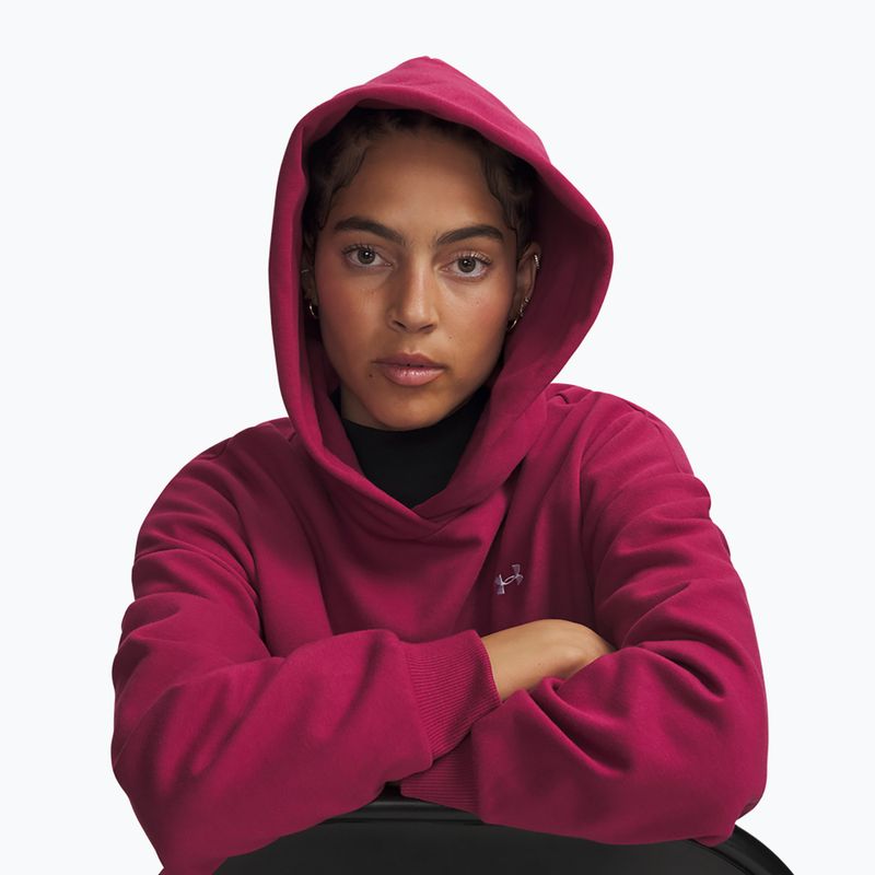 Dámska mikina Under Armour Icon Fleece Hoodie claret/white 3
