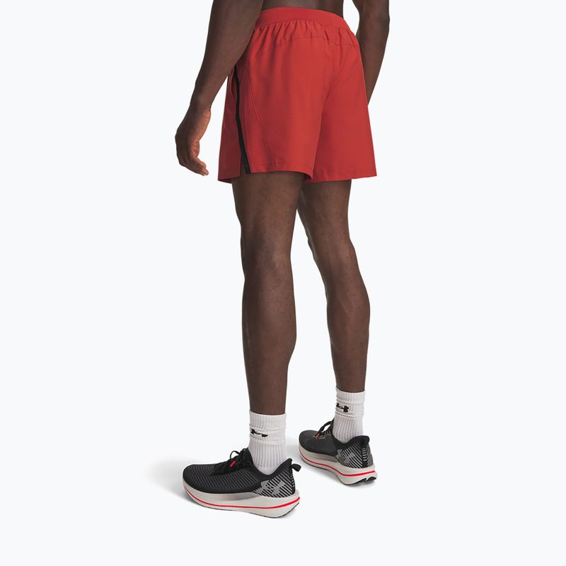 Pánske bežecké šortky Under Armour Launch 5" Shorts heritage red/black/reflective 3