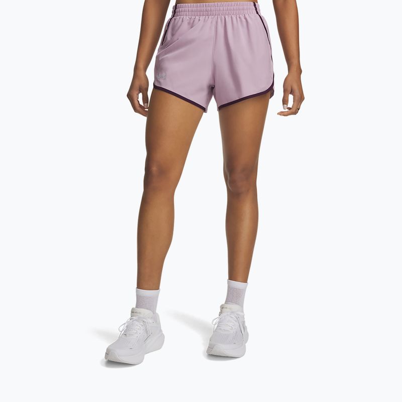 Dámske bežecké šortky Under Armour Fly By 3" Shorts mauve pink/purple echo/reflective