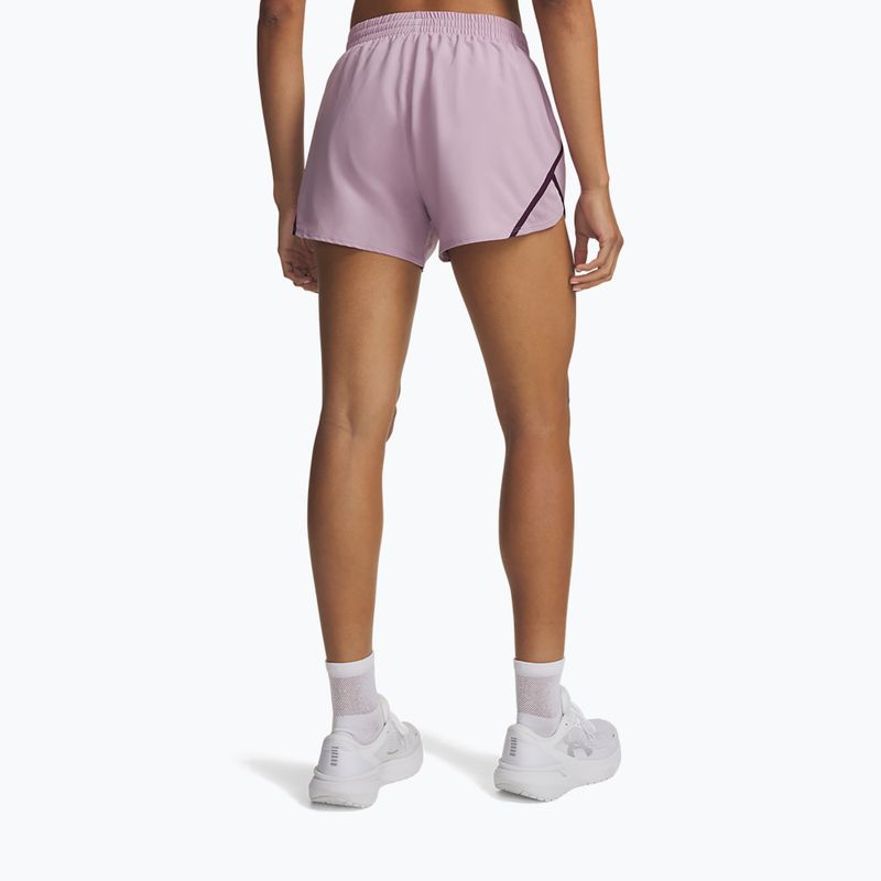 Dámske bežecké šortky Under Armour Fly By 3" Shorts mauve pink/purple echo/reflective 3