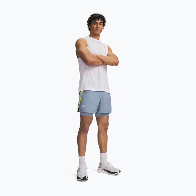 Pánske bežecké šortky Under Armour Launch 5" 2IN1 Shorts blue wind/blue fog/reflective 2
