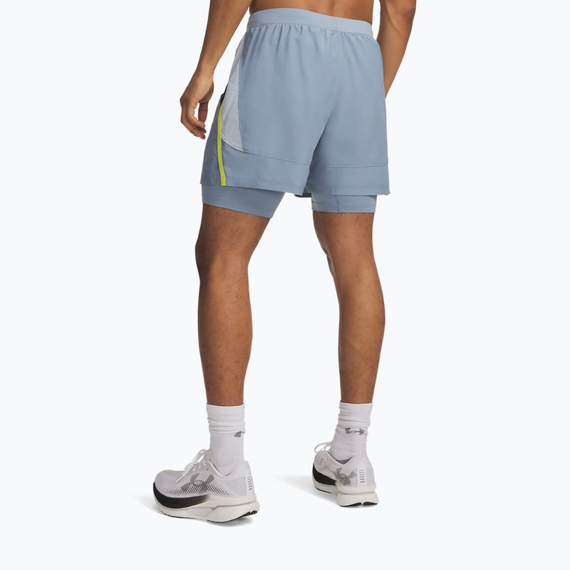 Pánske bežecké šortky Under Armour Launch 5" 2IN1 Shorts blue wind/blue fog/reflective 3