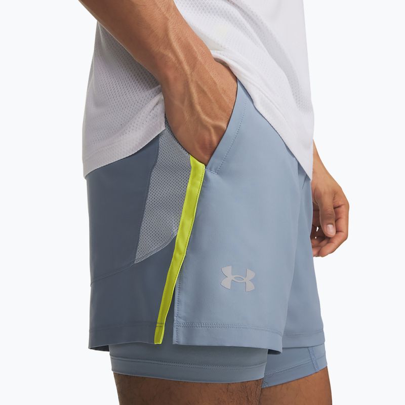 Pánske bežecké šortky Under Armour Launch 5" 2IN1 Shorts blue wind/blue fog/reflective 4
