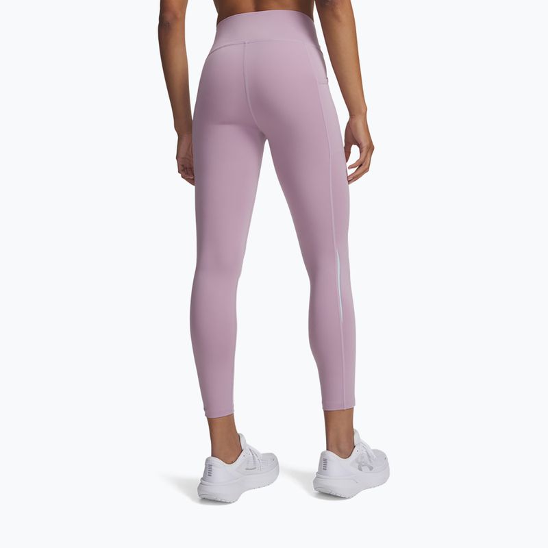 Dámske bežecké legíny Under Armour Velociti Ankle Tights mauve pink/reflective 3