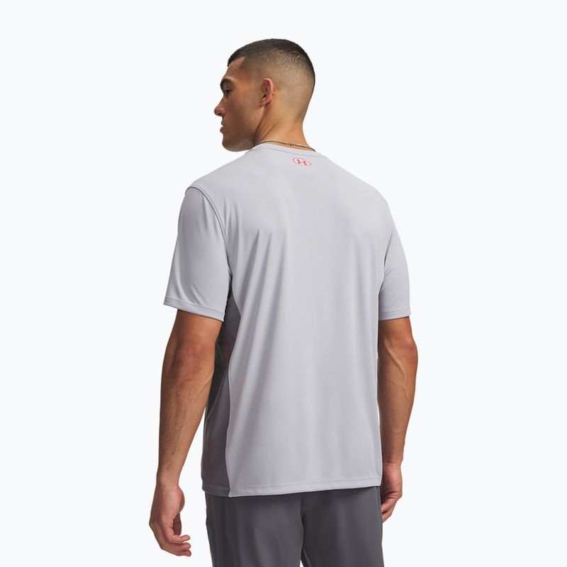 Pánske tréningové tričko Under Armour Tech Utility SS mod gray/racer red 2