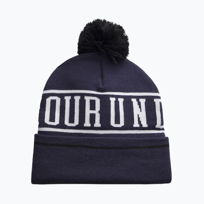 Pánska zimná čiapka Under Armour Halftime Pom Beanie midnight navy/white/white 2