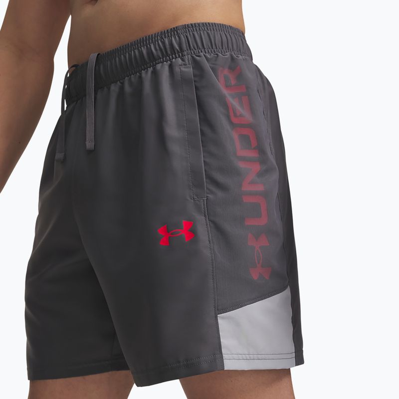 Pánske tréninkové šortky Under Armour Tech Utility Shorts castlerock/mod gray/racer red 4